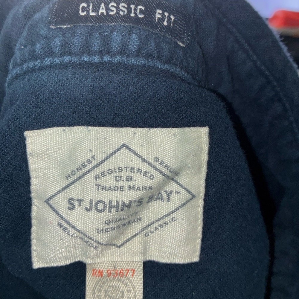 St. John's Bay Men's Black Button-Up Shirt Jacket - Picture 3 of 4